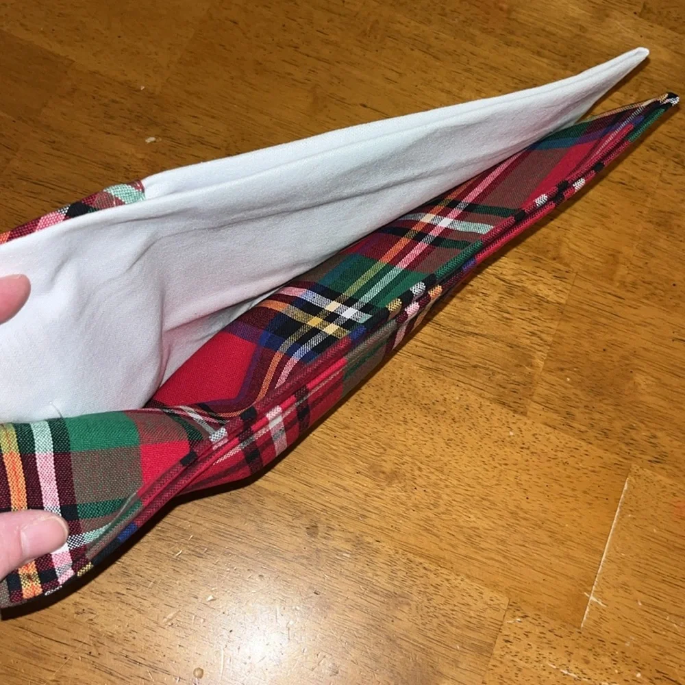 December Home 2 Pack Tea Towels Joy Plaid White 16” by 26” 100% Cotton
